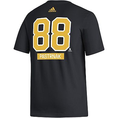 Men's adidas David Pastrnak Black Boston Bruins Fresh Name & Number T-Shirt