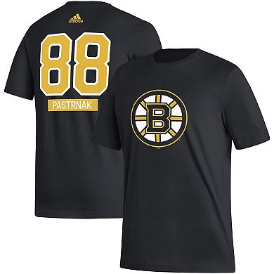 Men's adidas David Pastrnak Black Boston Bruins Fresh Name & Number T-Shirt