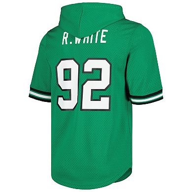 Men's Mitchell & Ness Reggie White Kelly Green Philadelphia Eagles Retired Player Name & Number Mesh Hoodie T-Shirt