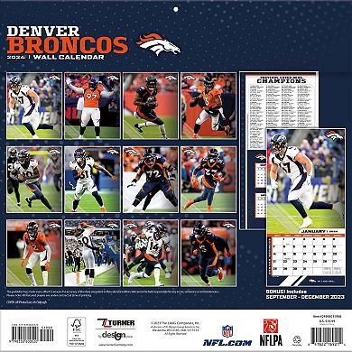 Denver Broncos 2024 12'' x 12'' Team Wall Calendar