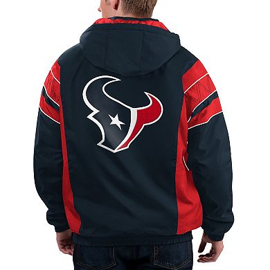 Men's Starter Navy/Red Houston Texans Home Team Half-Zip Hoodie Jacket