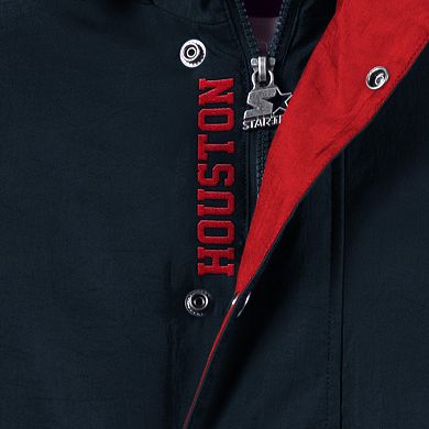 Men's Starter Navy/Red Houston Texans Home Team Half-Zip Hoodie Jacket