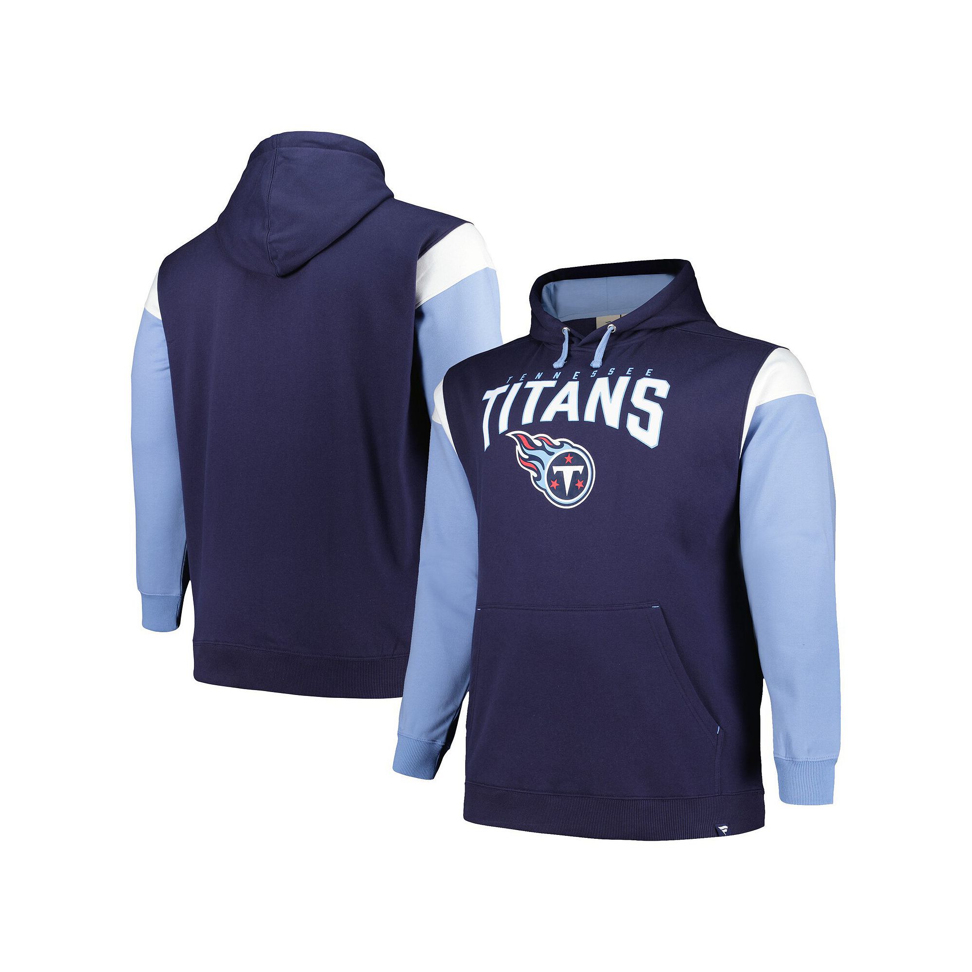 Mens Profile Navy Tennessee Titans Big & Tall Trench Battle Pullover Hoodi