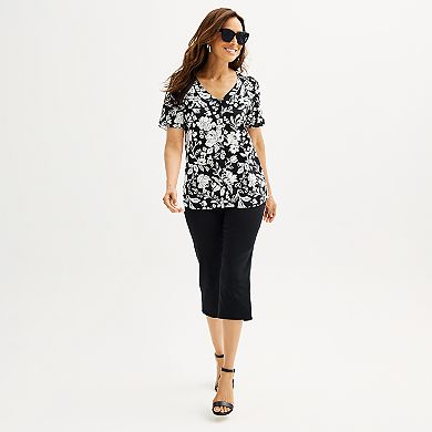 Women's Croft & Barrow® Short Sleeve Femme Blouse