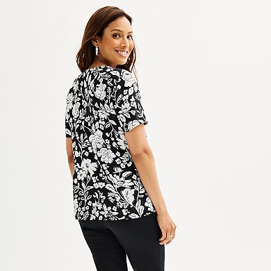 Women's Croft & Barrow® Short Sleeve Femme Blouse