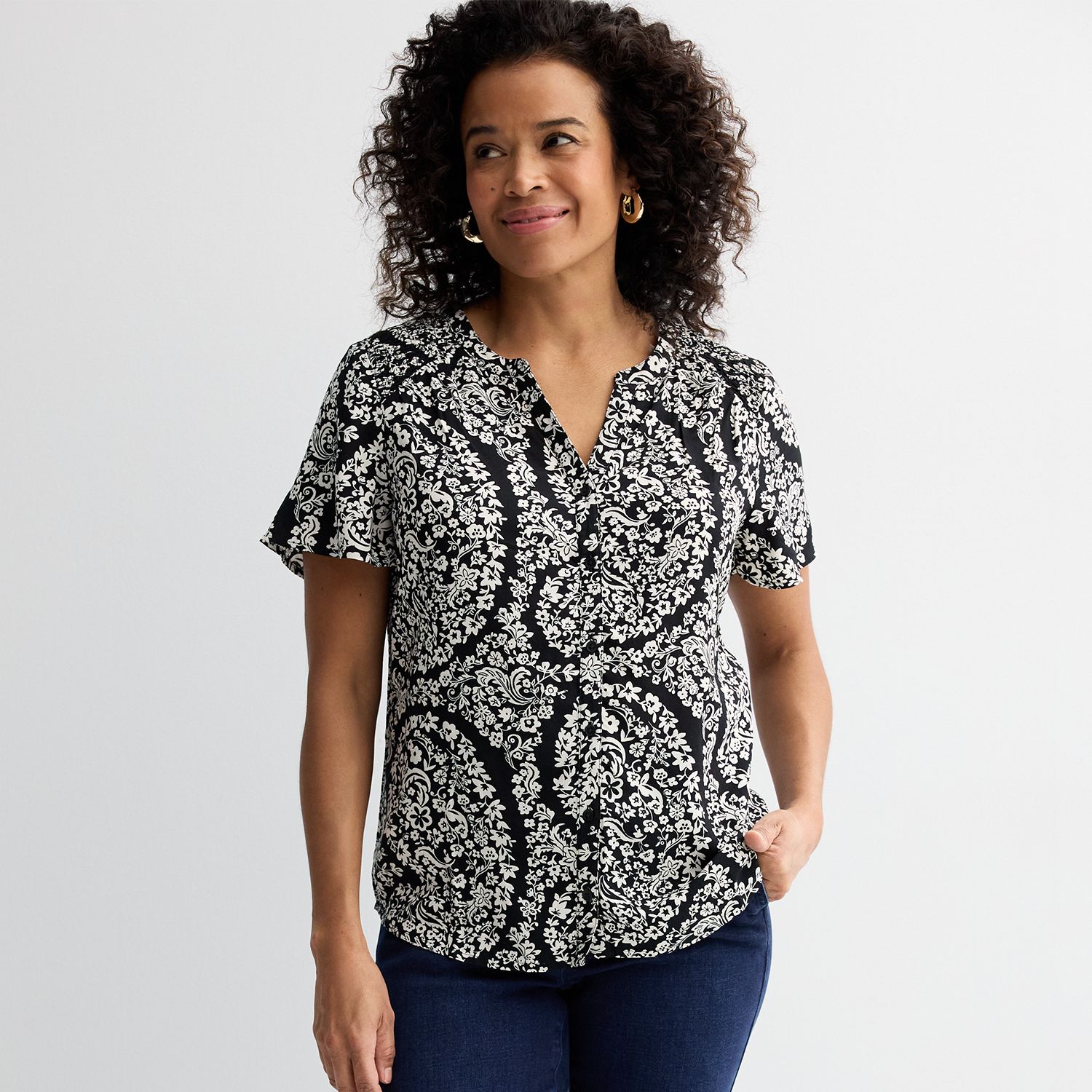 Haut Femme Fleuri Croft & Barrow – Taille XL, Motif Floral, Neuf Avec étiquettes