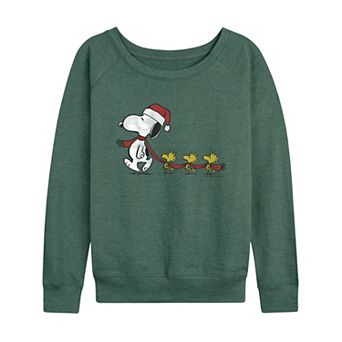 Women's Peanuts Snoopy Scarf French Terry Long Sleeve Tee