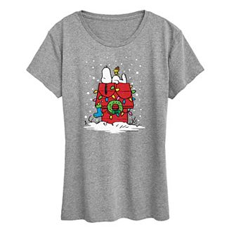 Women's Peanuts Snoopy & Woodstock Lit Up Graphic Tee