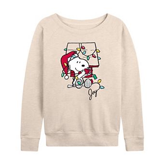Women's Peanuts Snoopy Joyful Moment French Terry Long Sleeve Tee