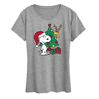 Women's Peanuts Snoopy & Woodstock Happy Holidays Graphic Tee