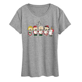 Women's Peanuts Christmas Singing Graphic Tee
