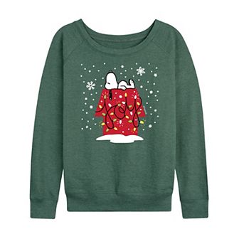 Women's Peanuts Snoopy Joy French Terry Long Sleeve Tee