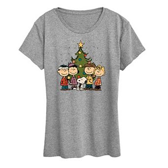Women's Peanuts Christmas Group Graphic Tee