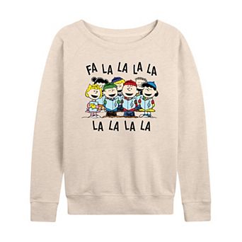 Women's Peanuts Fa La La French Terry Long Sleeve Tee