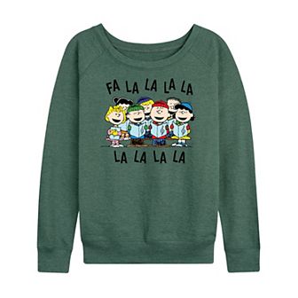 Women's Peanuts Fa La La French Terry Long Sleeve Tee
