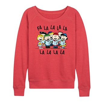 Women's Peanuts Fa La La French Terry Long Sleeve Tee