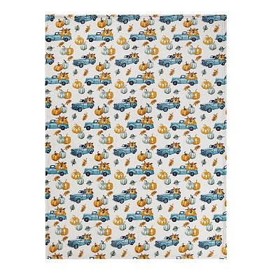 Kate Aurora Thanksgiving Autumn Harvest Pick Up Trucks Ultra Soft and Plush Oversized Throw Blanket