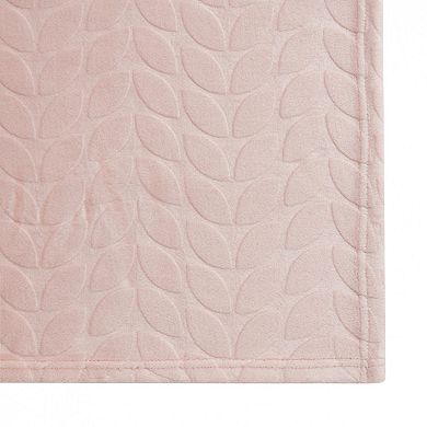 Kate Aurora Pastel Chic Embossed Leaves Ultra Plush Accent Throw Blanket - 50 In. W X 60 In. L