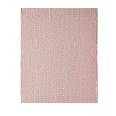 Kate Aurora Pastel Chic Embossed Leaves Ultra Plush Accent Throw Blanket - 50 In. W X 60 In. L