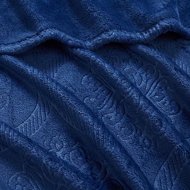 Kate Aurora Ultra Soft and Plush Ogee Damask Fleece Throw Blanket Covers - 50 In. W X 60 In. L