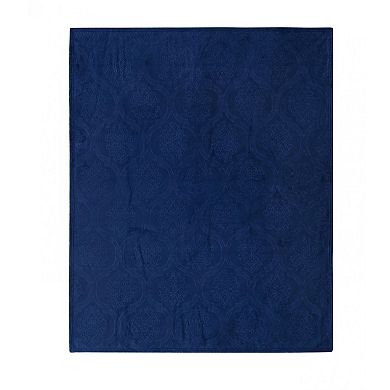 Kate Aurora Ultra Soft and Plush Ogee Damask Fleece Throw Blanket Covers - 50 In. W X 60 In. L