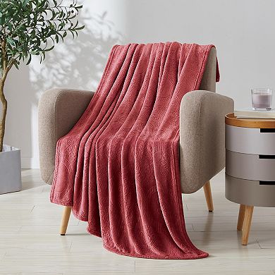 Kate Aurora Ultra Soft & Plush Ogee Damask Fleece Throw Blanket Covers - 50 In. W X 60 In. L
