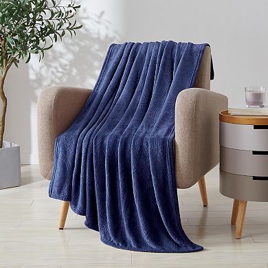 Kate Aurora Ultra Soft and Plush Ogee Damask Fleece Throw Blanket Covers - 50 In. W X 60 In. L
