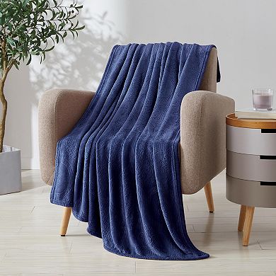 Kate Aurora Ultra Soft & Plush Ogee Damask Fleece Throw Blanket Covers - 50 In. W X 60 In. L