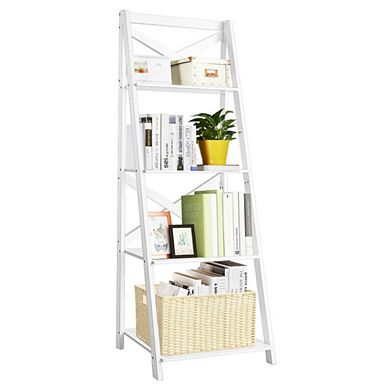 Hivvago 4-tier Leaning Free Standing Ladder Shelf Bookcase