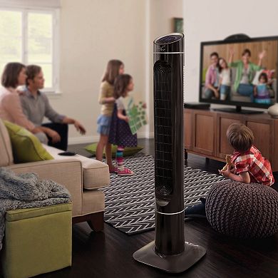 Vie Air 50 Inch Luxury Digital 3 Speed High Velocity Tower Fan with Fresh Air Ionizer and Remote Control