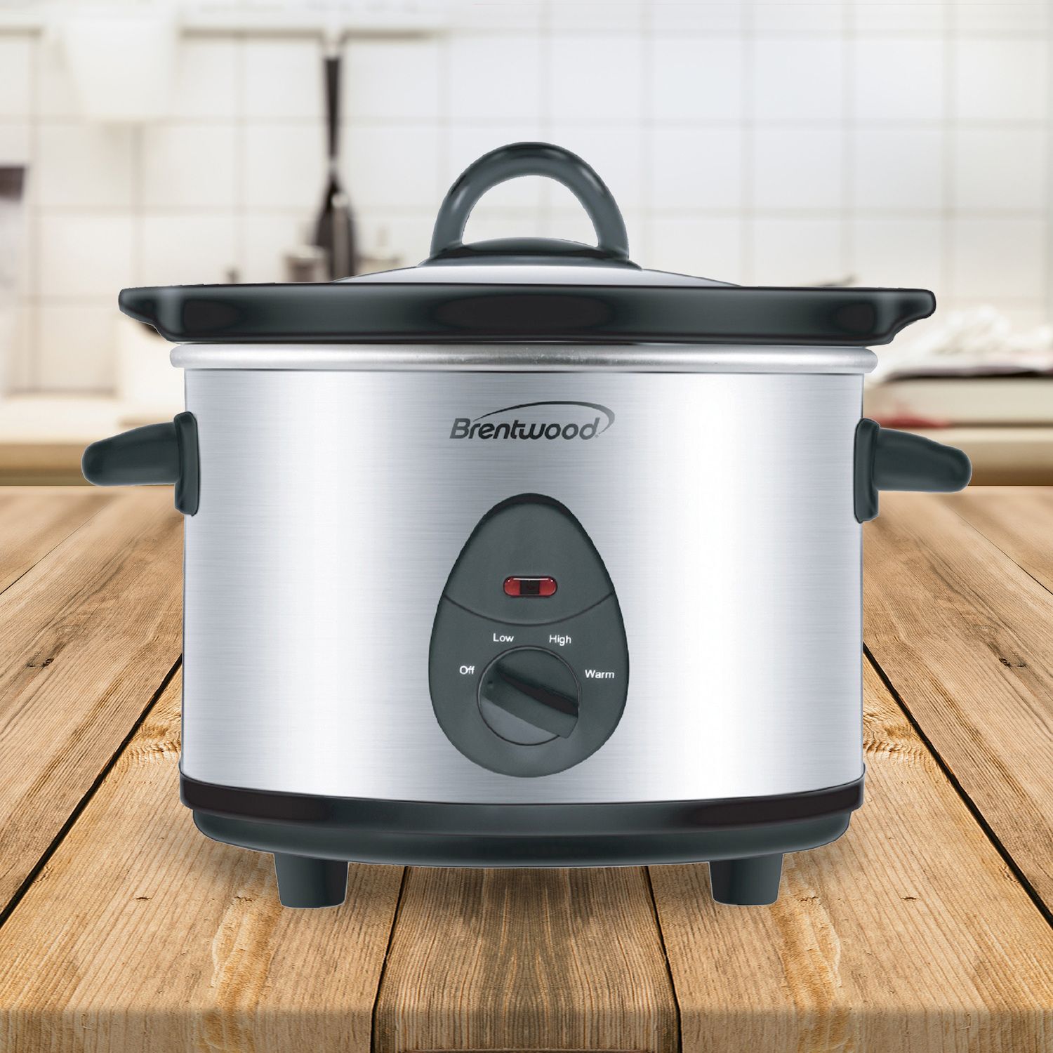 Brentwood 1.5 Quart Slow Cooker In Stainless Steel With 3 Settings