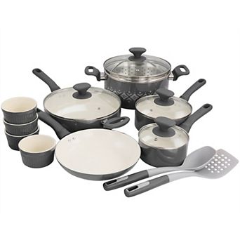 Spice By Tia Mowry Savory Saffron 16 pc Ceramic Nonstick Cookware Set