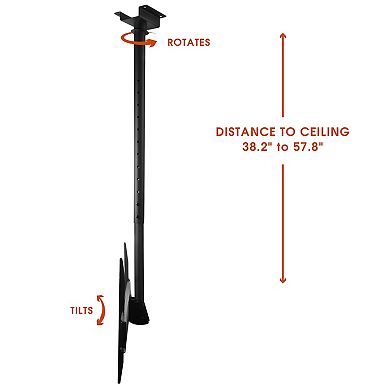 Megamounts Heavy Duty Tilting Ceiling Television Mount for 37" - 70" Lcd, LED and Plasma Televisions