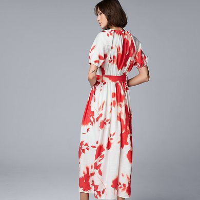 Women's Simply Vera Vera Wang Shirred Flowy Puff Sleeve Maxi Dress
