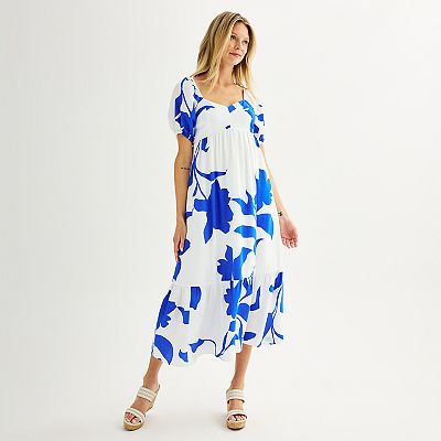 Petite Nine West Babydoll Maxi Dress