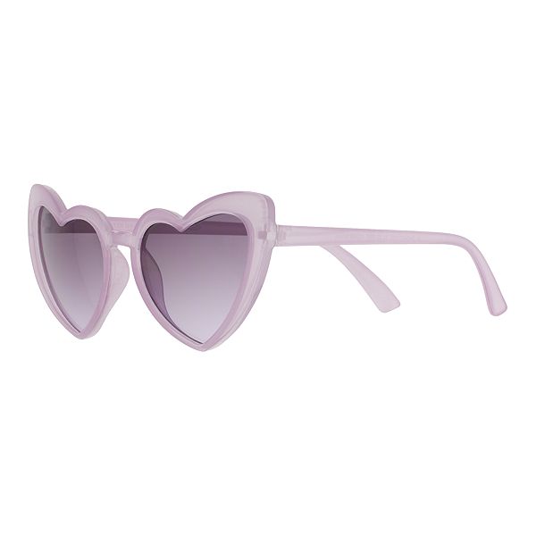Women's Cali Blue Plastic Heart Sunglasses