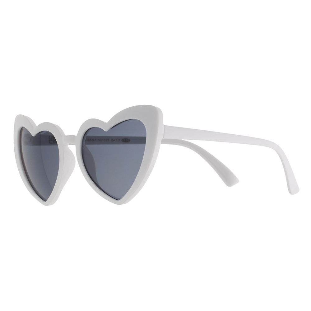 Women's Cali Blue Plastic Heart Sunglasses