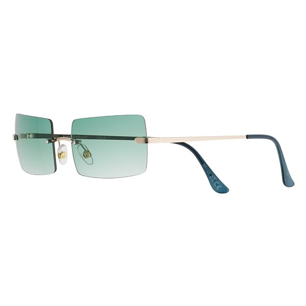 Women's Cali Blue Rimless Rectangle Sunglasses