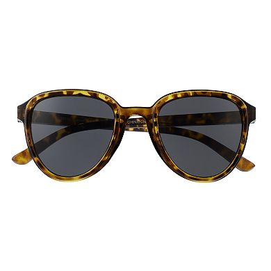 Women's Cali Blue Beveled Round Sunglasses