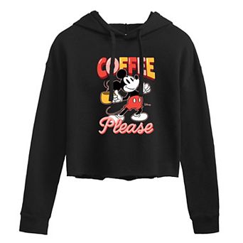 Disney's Mickey Mouse Juniors' Coffee Please Cropped Hoodie