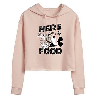 Disney's Mickey Mouse Juniors' Here For The Food Cropped Hoodie