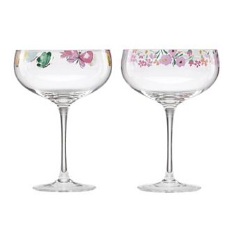 Cambridge Bright Floral Coupe Glasses, Set of 2