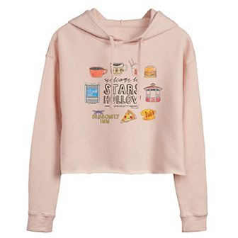 Juniors' Gilmore Girls Stars Hollow Grid Cropped Hoodie