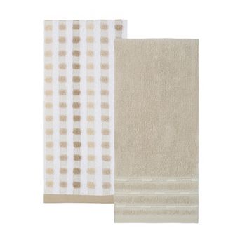 The Big One® Taupe Textured 2-Pack Hand Towels