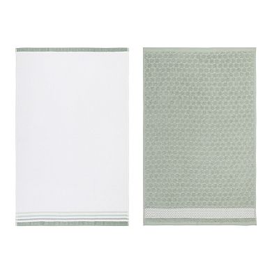 The Big One® Green Textured 2-Pack Hand Towels