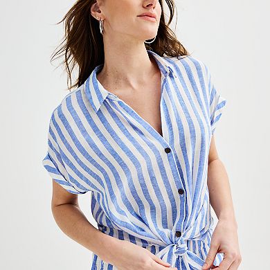 Women's Sonoma Goods For Life® Oversized Linen-Blend Camp Shirt