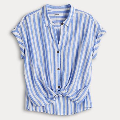 Women's Sonoma Goods For Life® Oversized Linen-Blend Camp Shirt