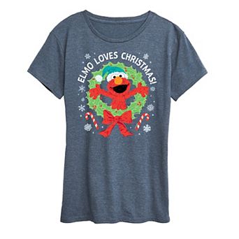 Women's Sesame Street Elmo Christmas Graphic Tee