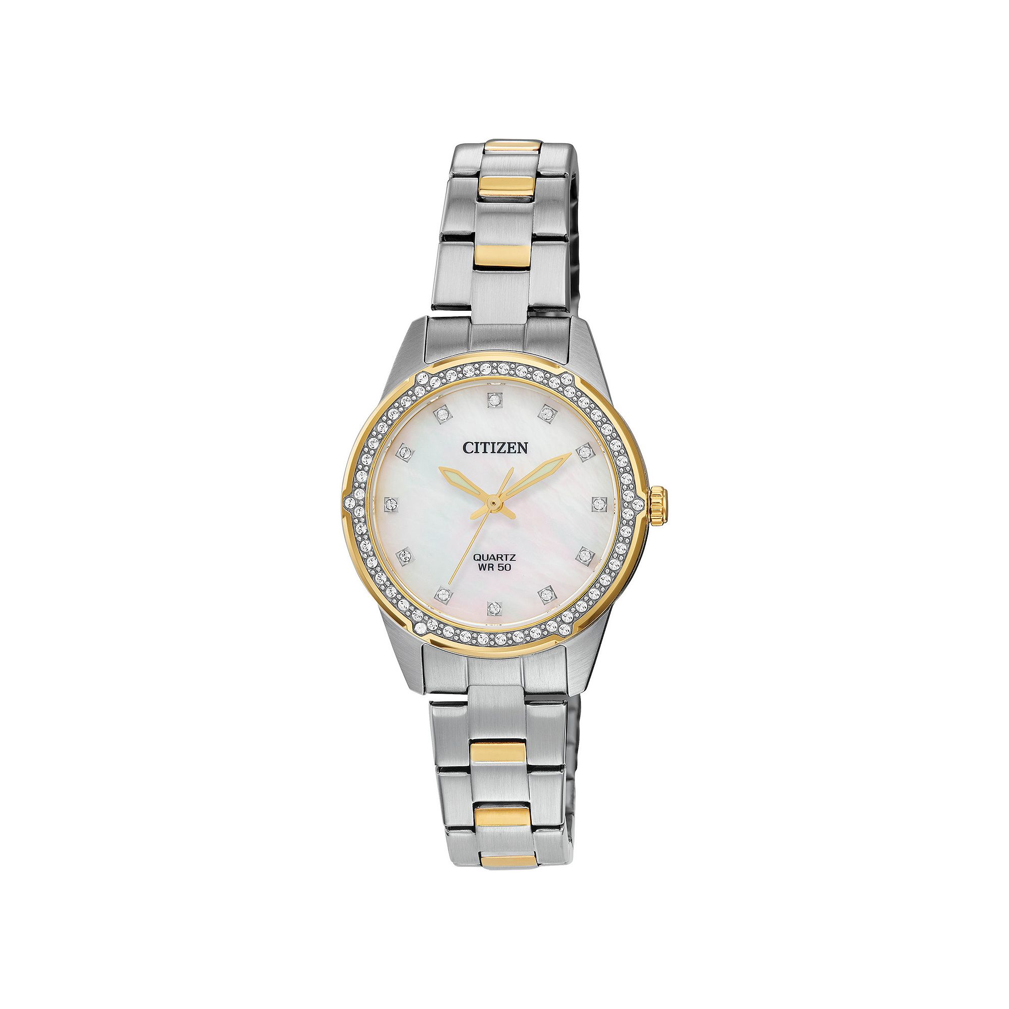 Citizen Womens Crystal Accent Two Tone Stainless Steel Bracelet Watch, Si
