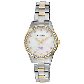 Citizen Women's Crystal Accent Two Tone Stainless Steel Bracelet Watch